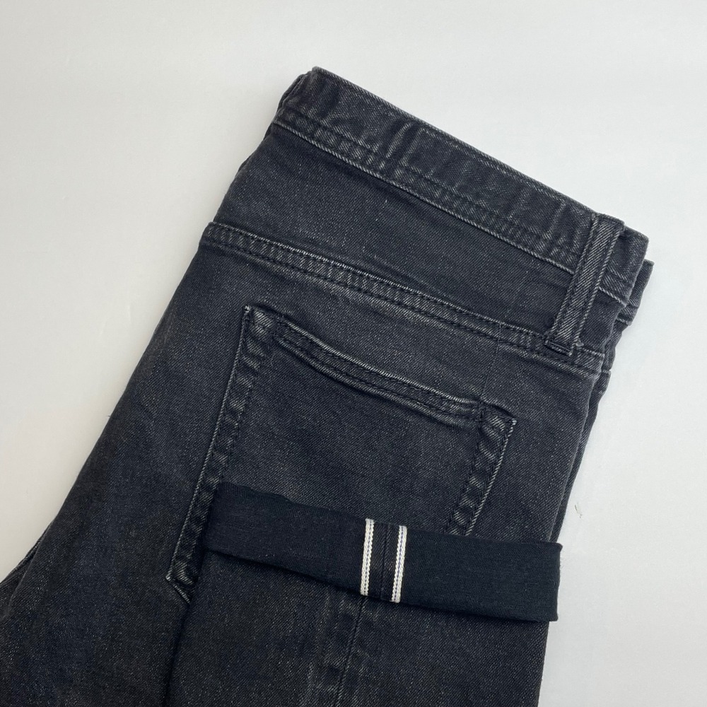 The Unbranded Brand Tapered Jeans Mens 33x32 Black Selvedge Stretch UB244 11oz